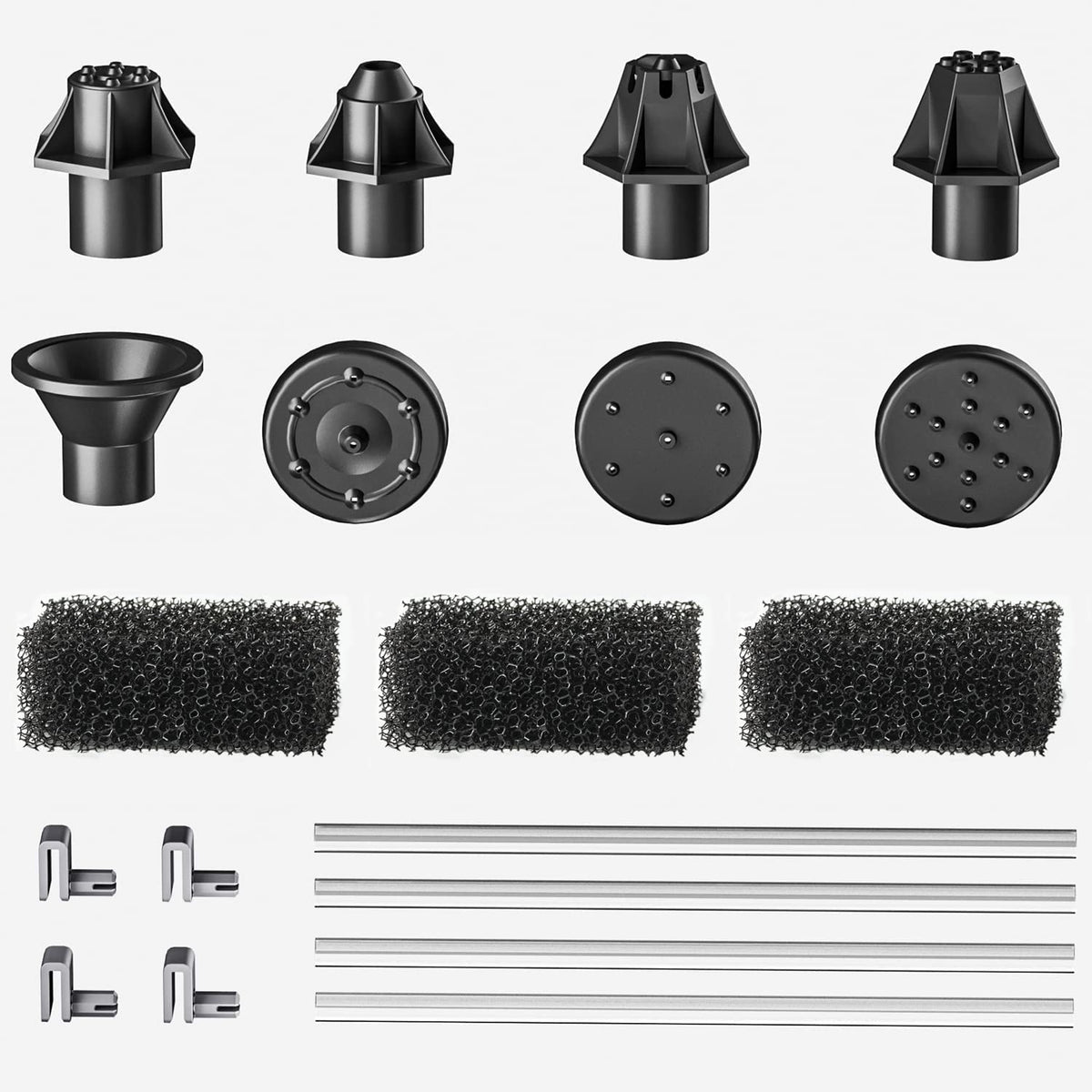 GAIZERL Solar Fountain Accessories with 7 nozzles for customizable water patterns.