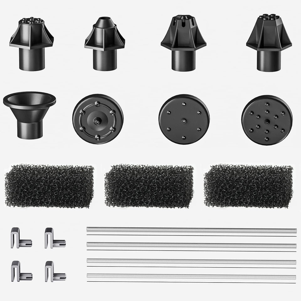GAIZERL Solar Fountain Accessories with 7 nozzles for customizable water patterns.