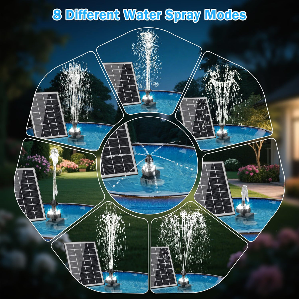 GAIZERL solar fountain pump with 16.4 ft cable placement for flexible setup