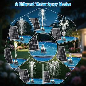 GAIZERL solar fountain pump with 16.4 ft cable placement for flexible setup