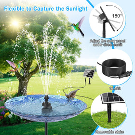 GAIZERL solar fountain pump nozzle patterns offering versatile water displays