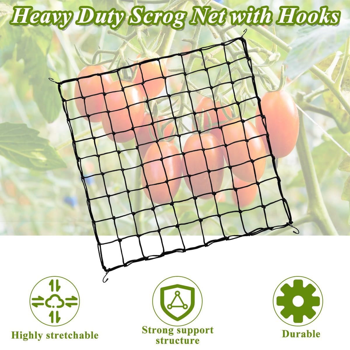 GBACHOOSE steel hooks secure trellis to grow tent poles for flexible placement.