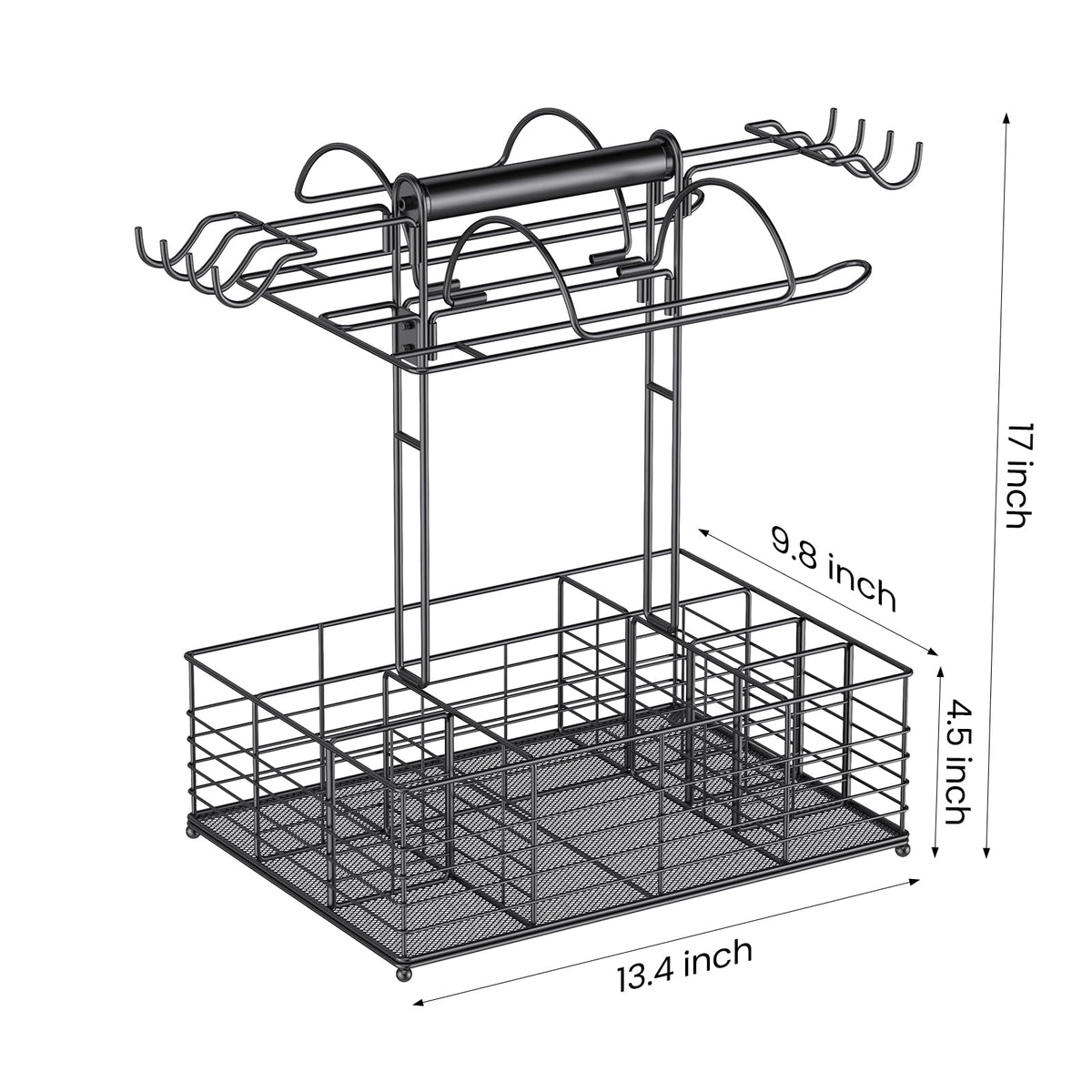 GBEER grill caddy featuring eight hooks for hanging essentials.