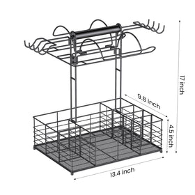 GBEER grill caddy featuring eight hooks for hanging essentials.