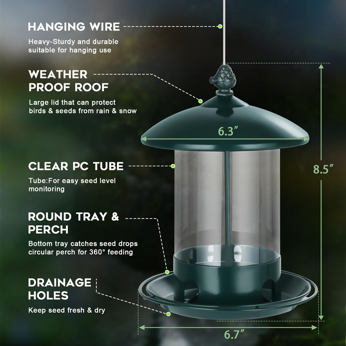Gbekery feeder lid with slider-lock helps deter squirrels while refilling