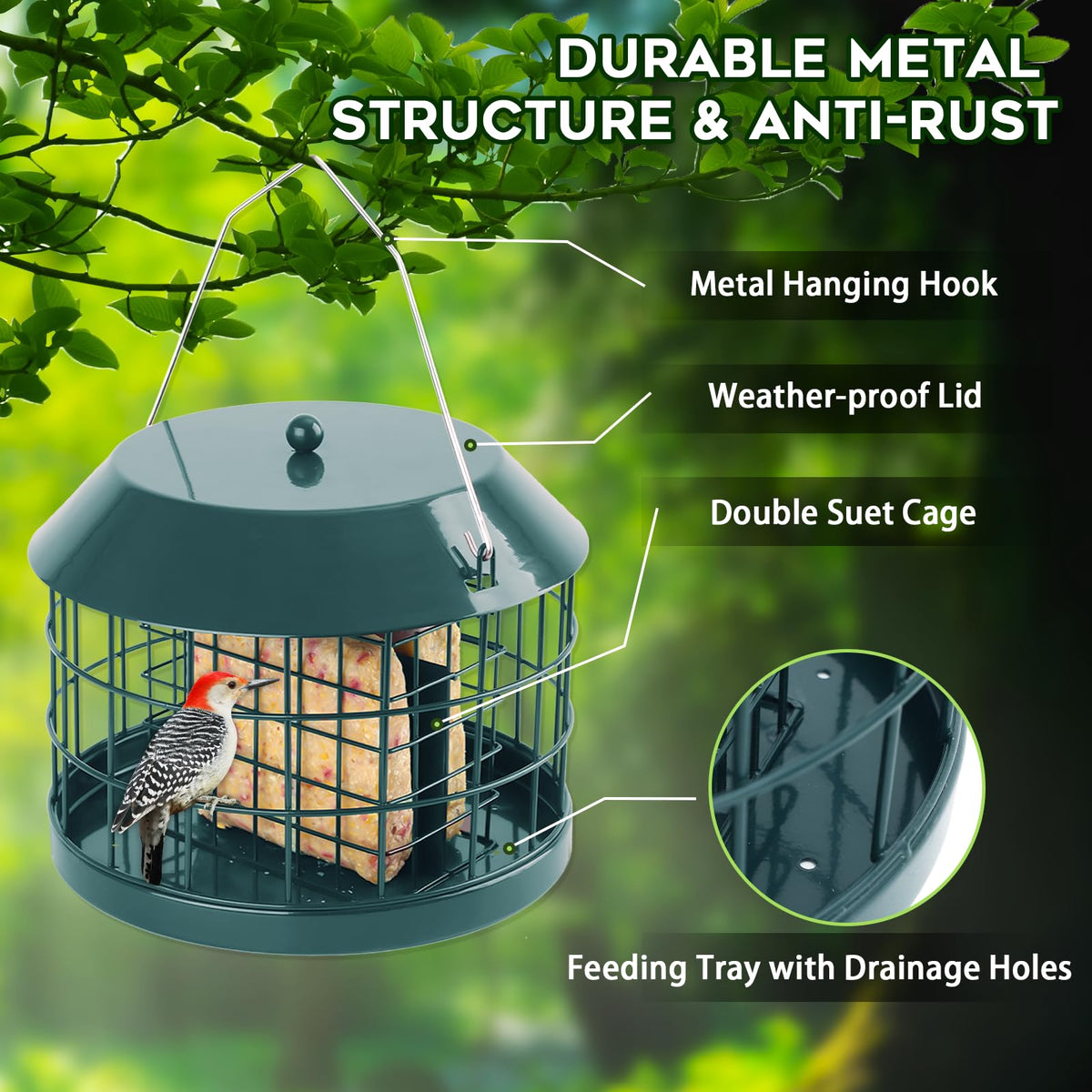 Gbekery weatherproof metal construction withstands rain and sun outdoors