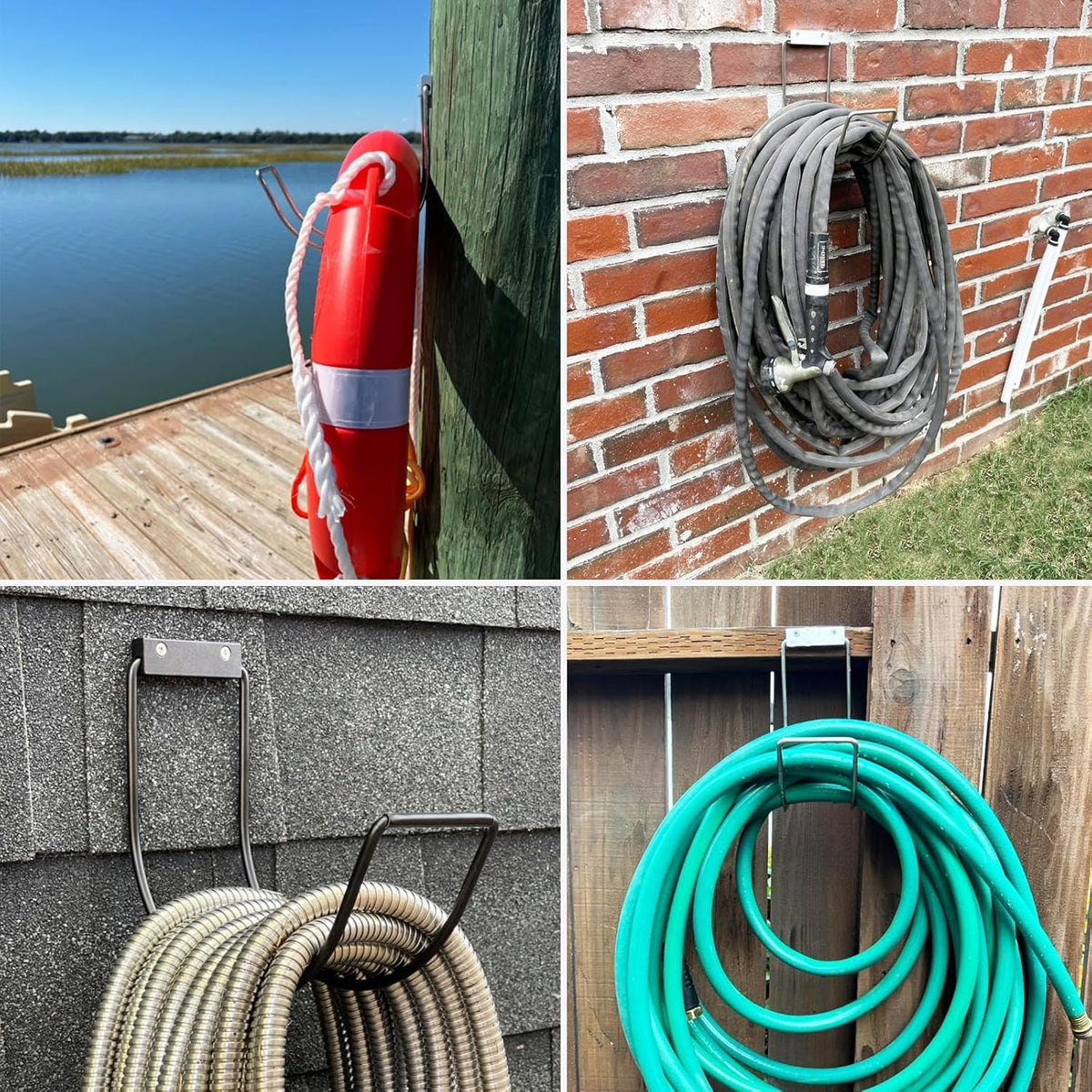 GBESTWOOW large capacity stores up to 150 ft of hose neatly