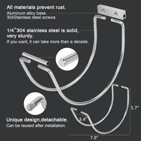 GBESTWOOW solid 304 stainless steel hook supports heavy hoses and gear securely