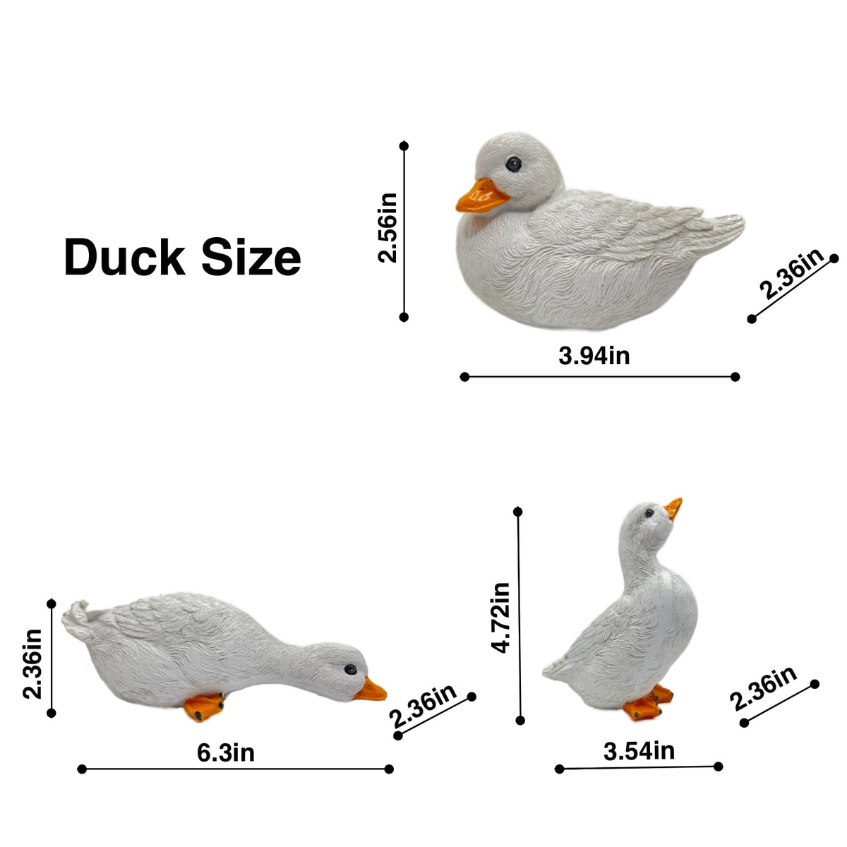 GBHKPLFO resin duck collection shows three poses for varied charm
