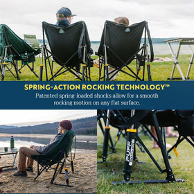 GCI Puff Rocker padded-armrests provide cushioned support during rests