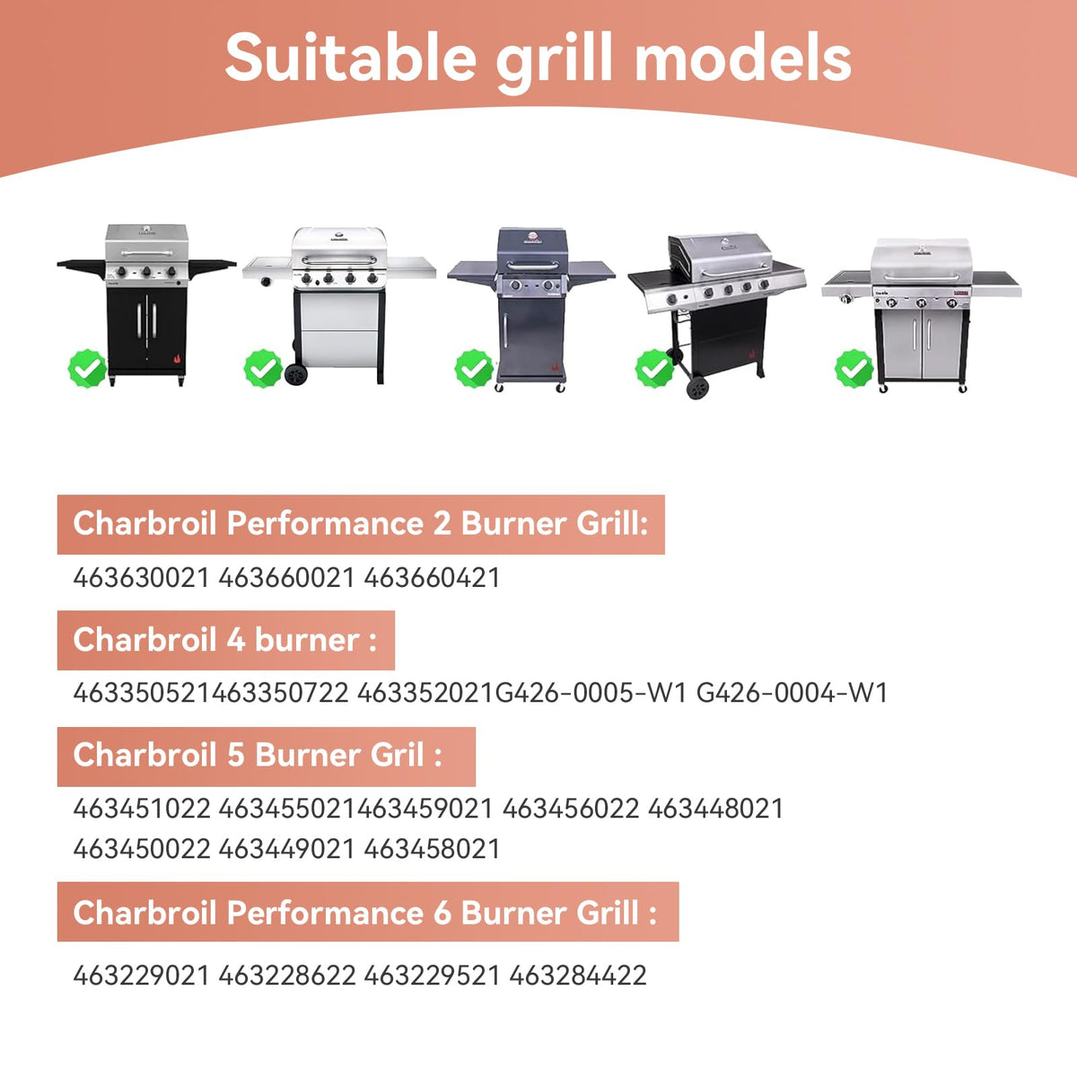 Gcostar compatibility-wide grates fit many Char-Broil models for versatile grilling.