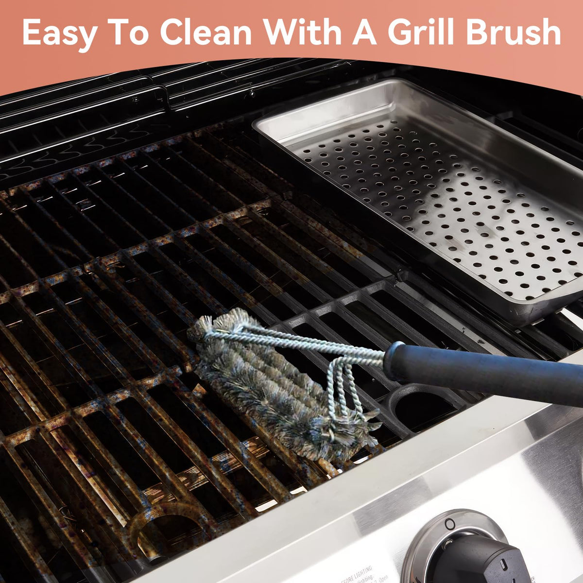 Gcostar easy-clean grates simplify cleaning after grilling with warm soapy water.