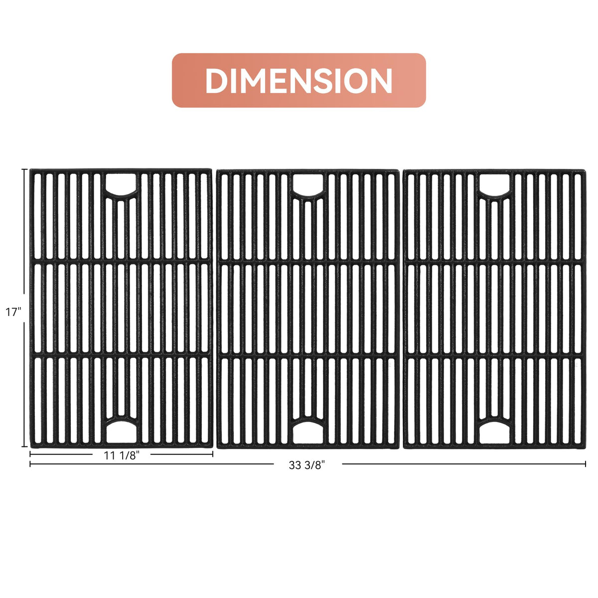 Gcostar cast-iron grate texture closeup highlighting a durable, rustic searing surface.