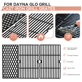 Gcostar DGH450CRP cast-iron grates close-up highlights matte coating and smooth surface