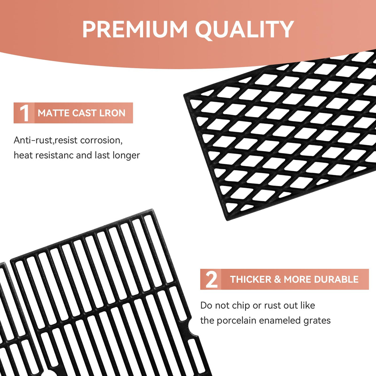 Gcostar DGH450CRP easy-clean grates simplify post-grill cleanup