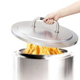 Gcostar fire pit lid for Solo Stove Bonfire 2.0 shields from rain and dust.