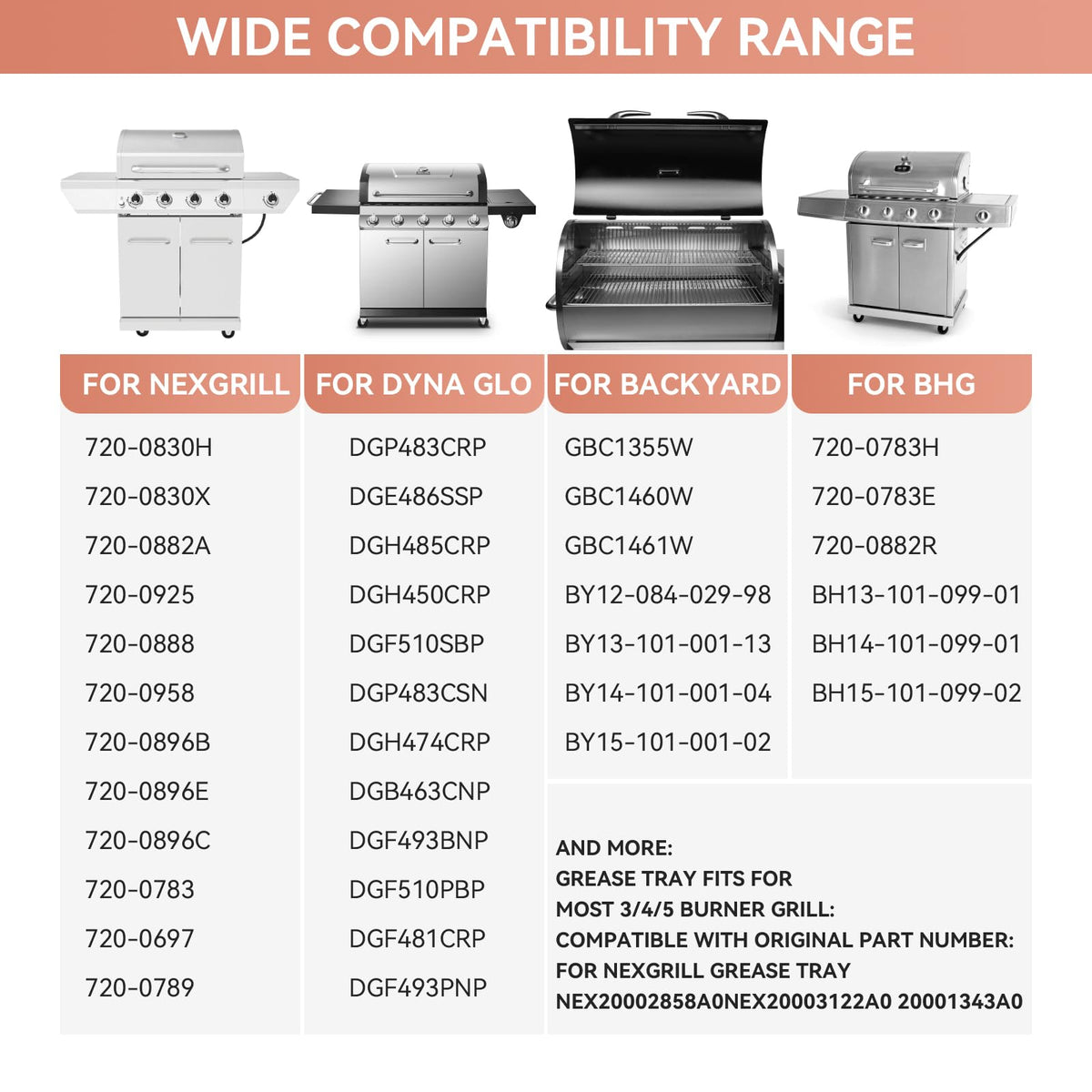Gcostar Nexgrill-720-0888n compatibility ensures proper fit on Nexgrill models