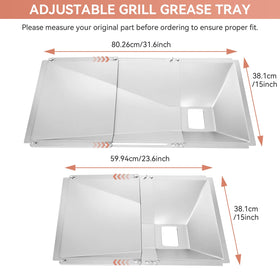 Gcostar universal-fit tray supports 3/4/5 burner grills across Nexgrill and Char-Broil lines