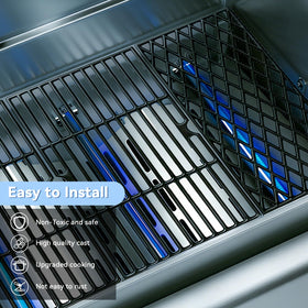 Gcostar matte-finish cast-iron grate highlighting durable construction.