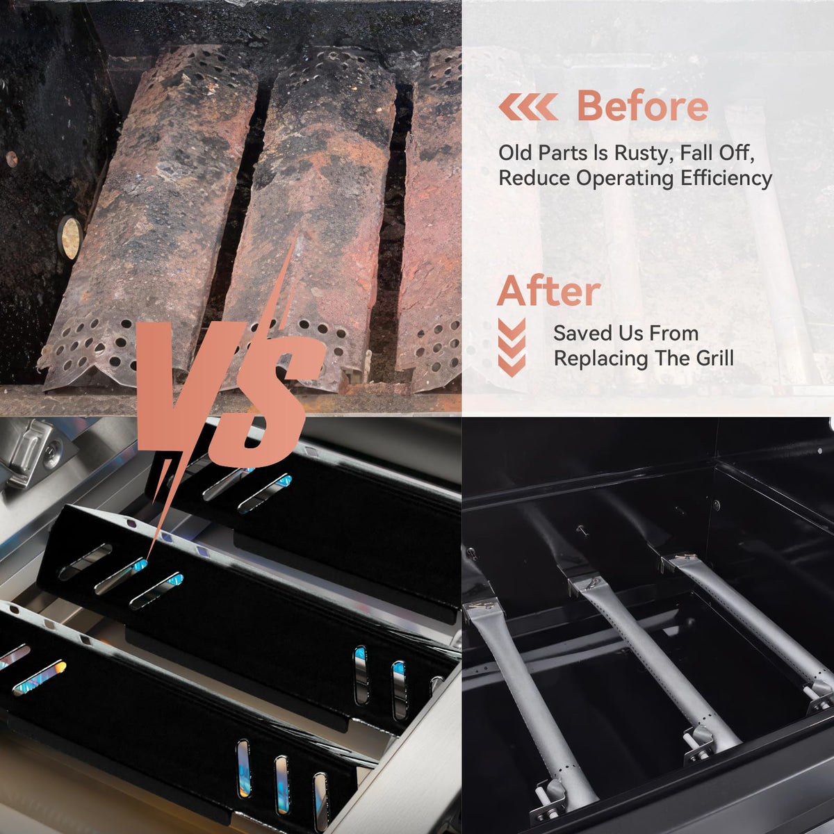 Gcostar heat dispersion bars protect burners for consistent cooking in Pit Boss Memphis Ultimate.
