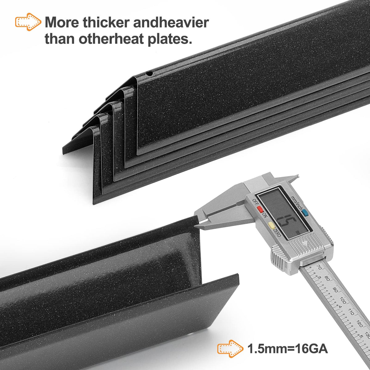 Gcostar porcelain-enameled steel flavorizer bars closeup for durability.
