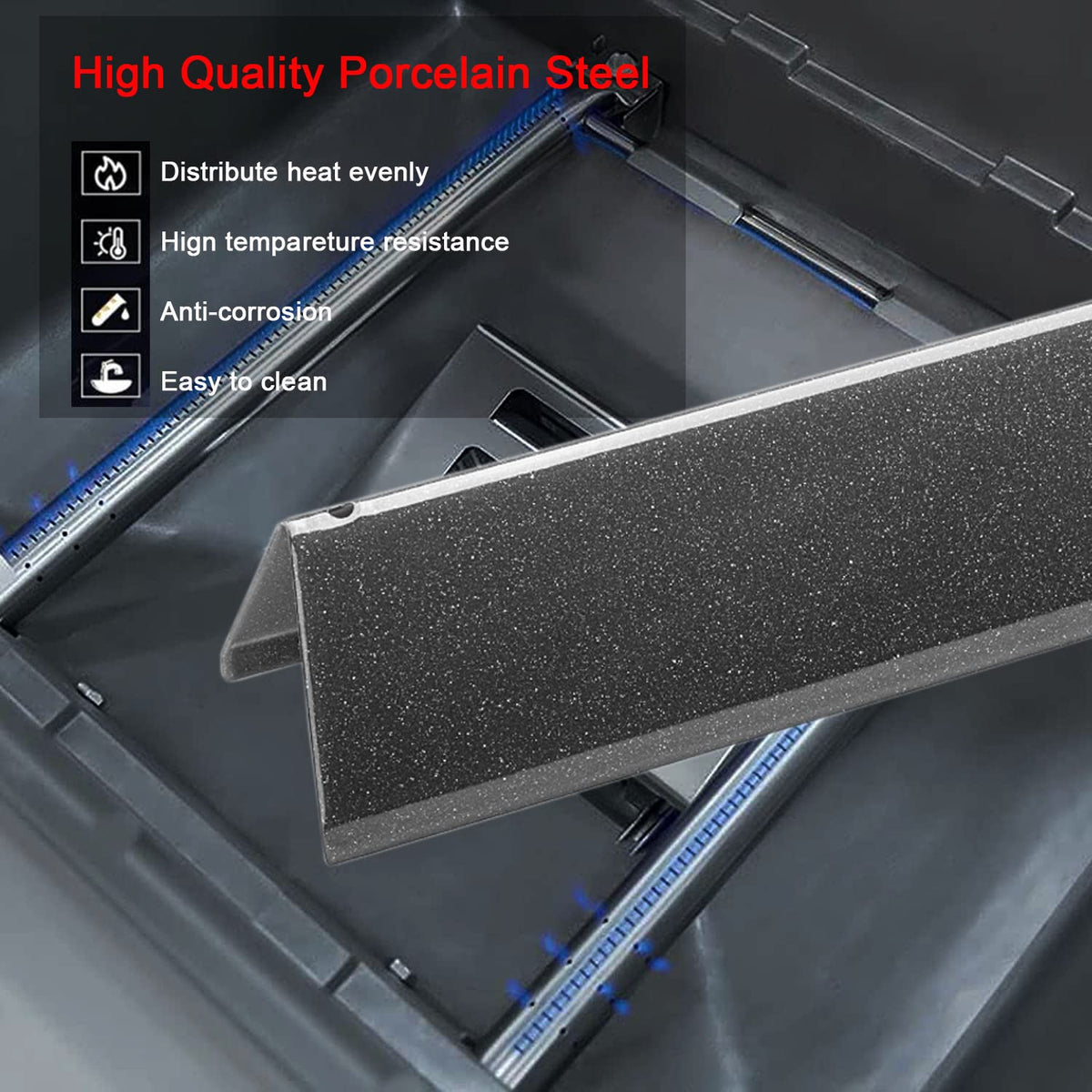 Gcostar flavorizer bars 15.3 inch long demonstrate heat diffusion across the cooking surface