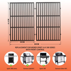 Gcostar Spirit E310 two-piece grates for full cooking surface coverage