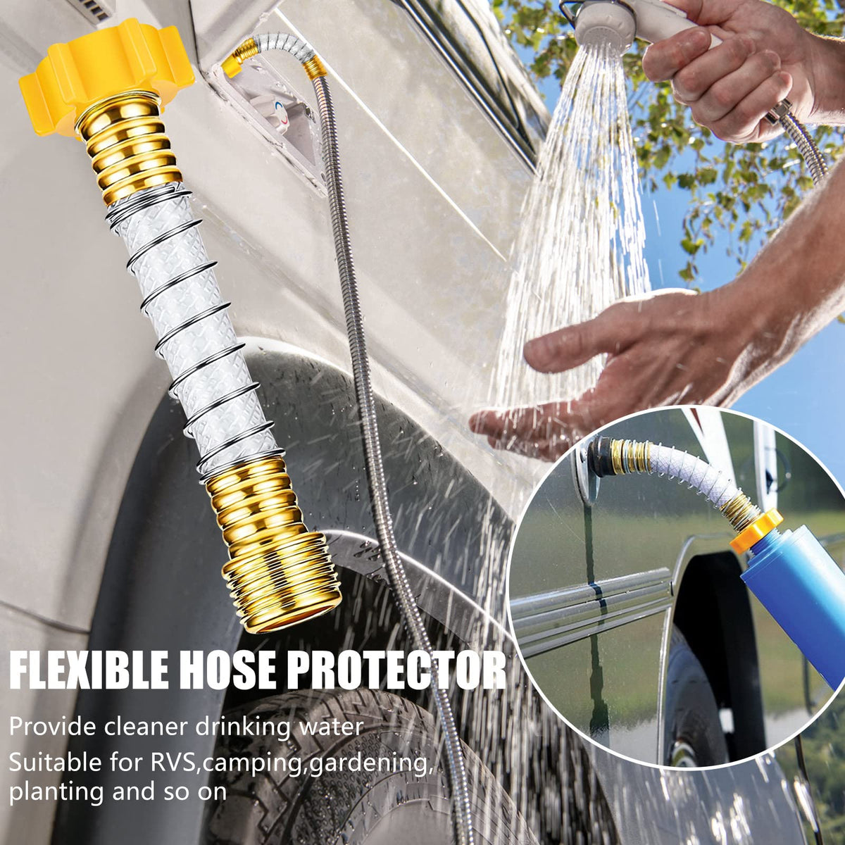 GCTWFYK kink protector in durable materials reduces hose deformation under pressure.