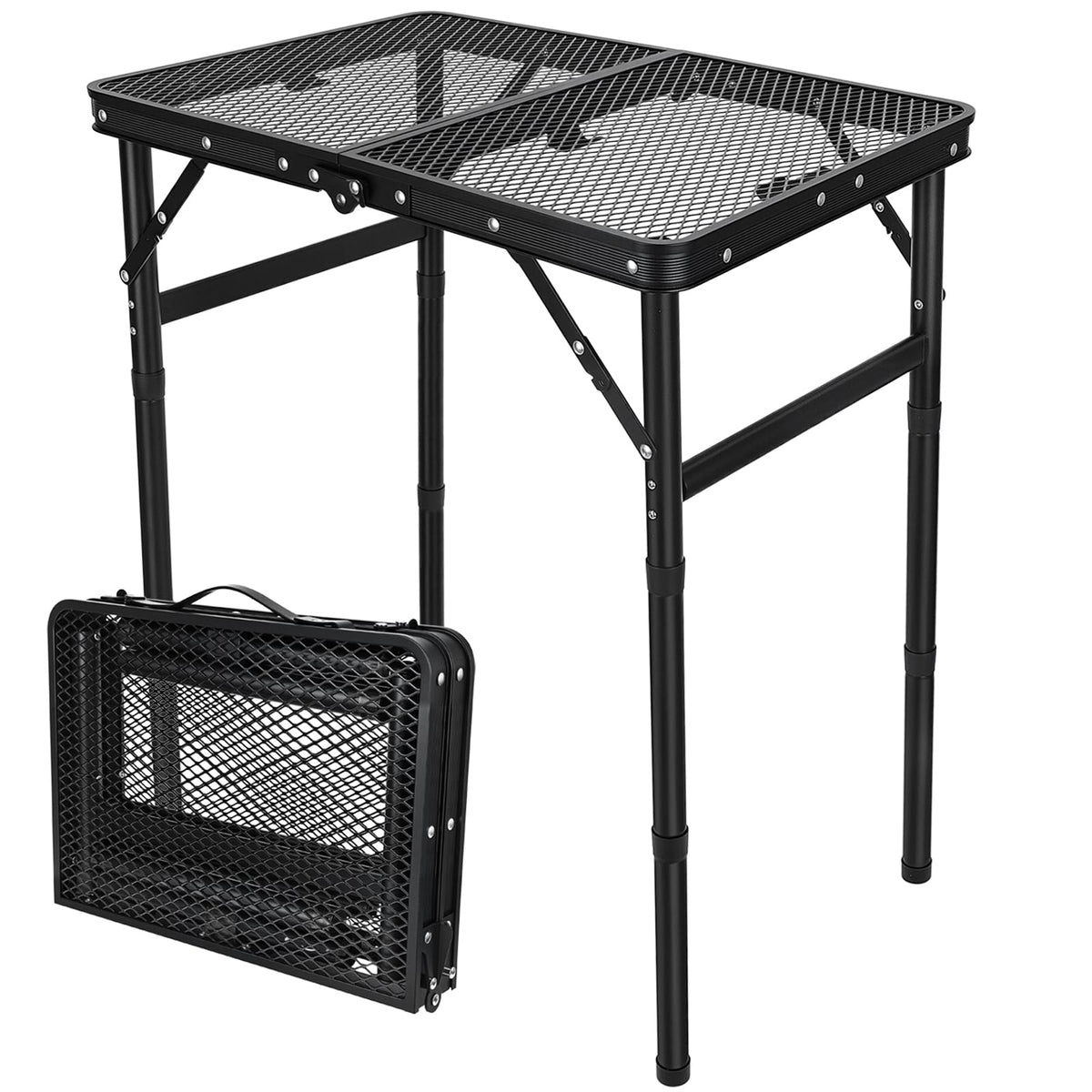 GDDGHS folding grill table folded for compact storage and portability
