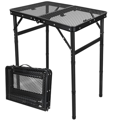 GDDGHS folding grill table folded for compact storage and portability