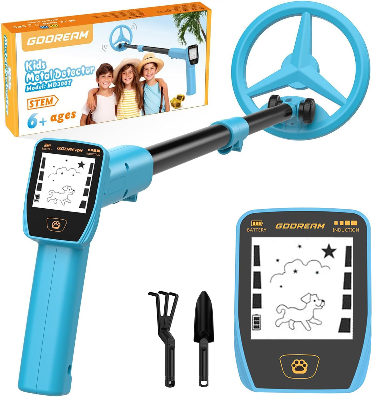 GDDREAM metal detector with LCD display for easy treasure hunting