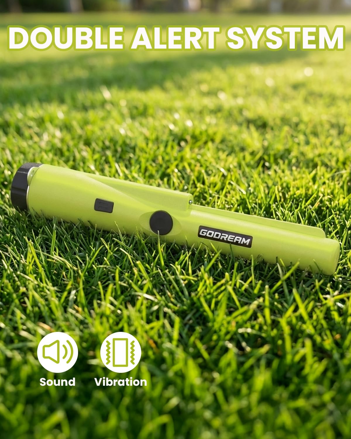 GDDREAM pinpointer shows 360-degree detection for quick area scans