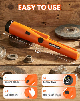 GDDREAM pinpointer 360° detection covers surrounding area for faster searches