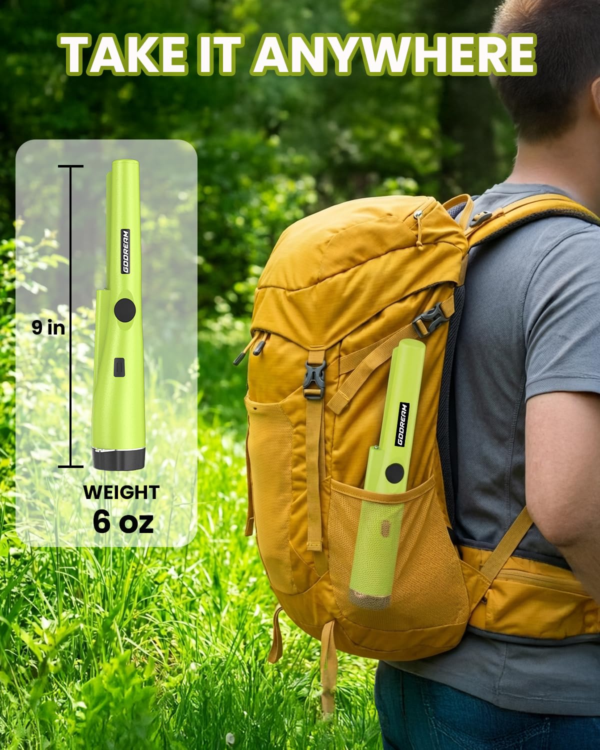 GDDREAM pinpointer with carry belt-sheath keeps the device secure during outdoor hunts