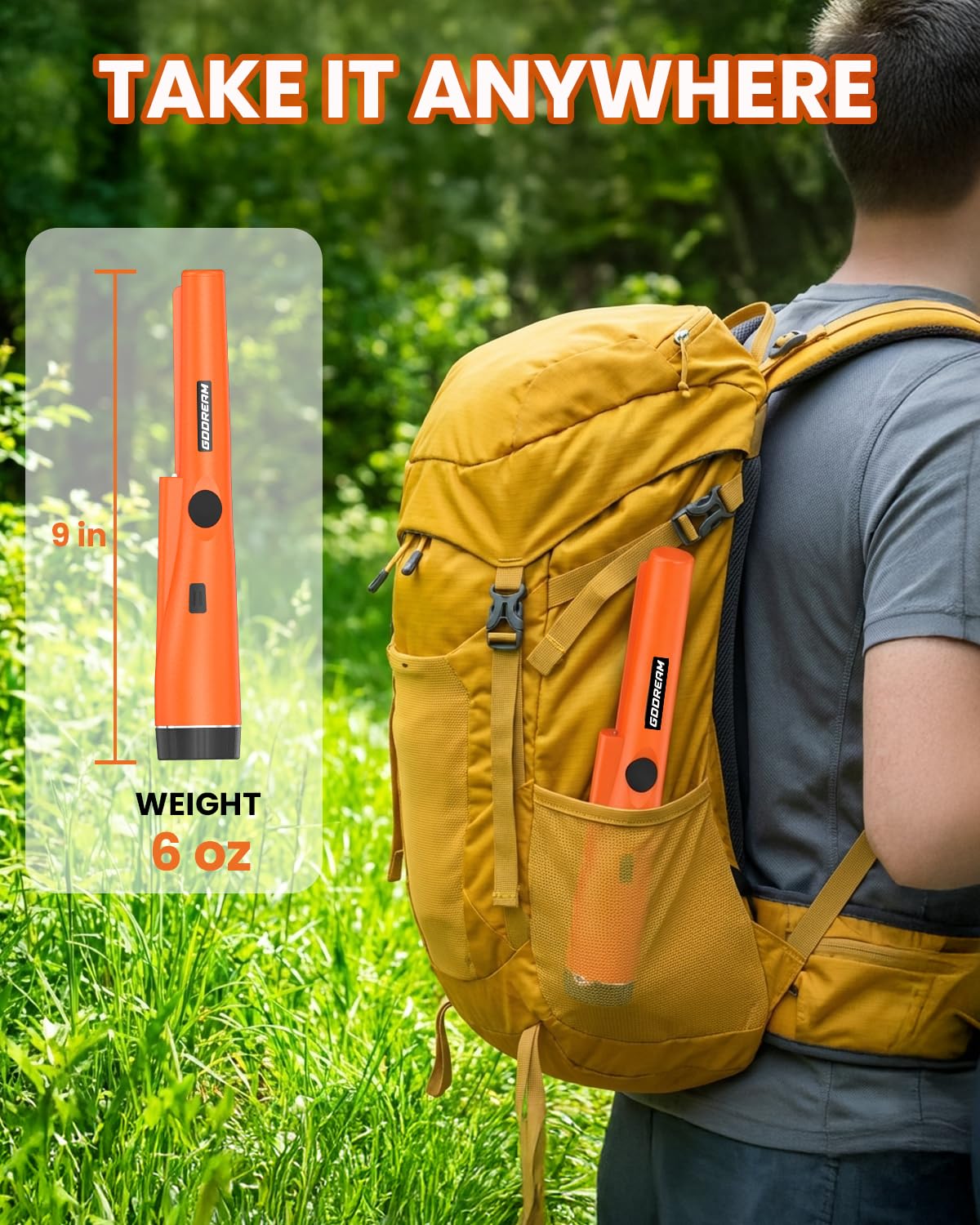 GDDREAM pinpointer lightweight design for comfortable all-day detecting