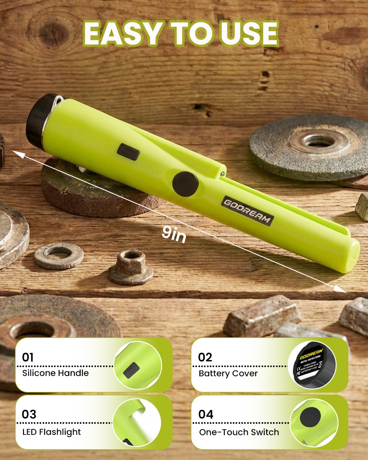 GDDREAM pinpointer offers two alert modes for clear signals during treasure hunts