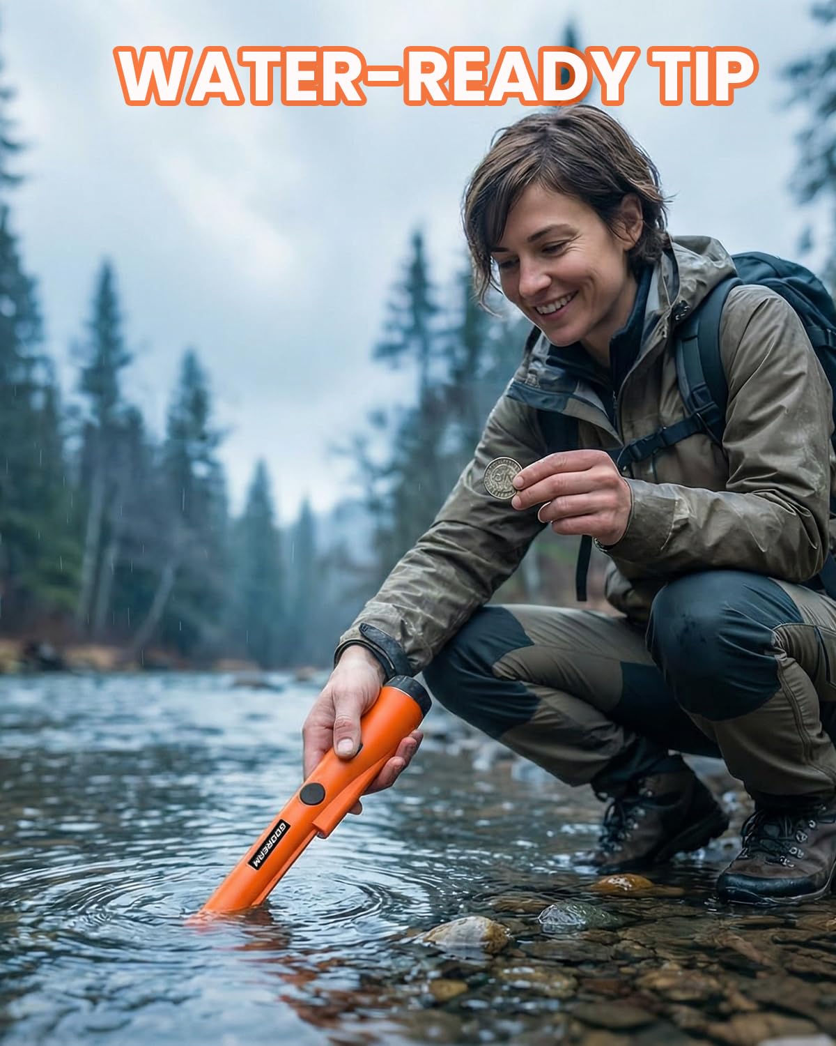 GDDREAM pinpointer waterproof probe tip enables shallow-water checks