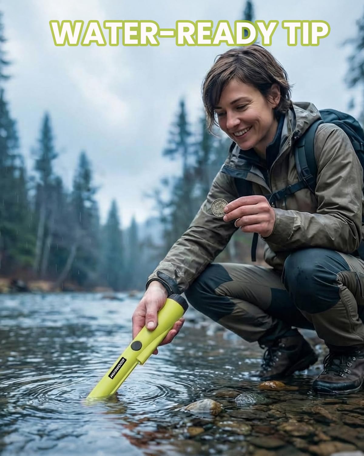 GDDREAM pinpointer's waterproof probe tip enables shallow-water checks