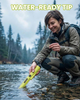 GDDREAM pinpointer's waterproof probe tip enables shallow-water checks