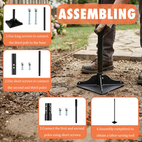 GDHSWJ tamper features a non-slip grip for steady control on uneven ground.