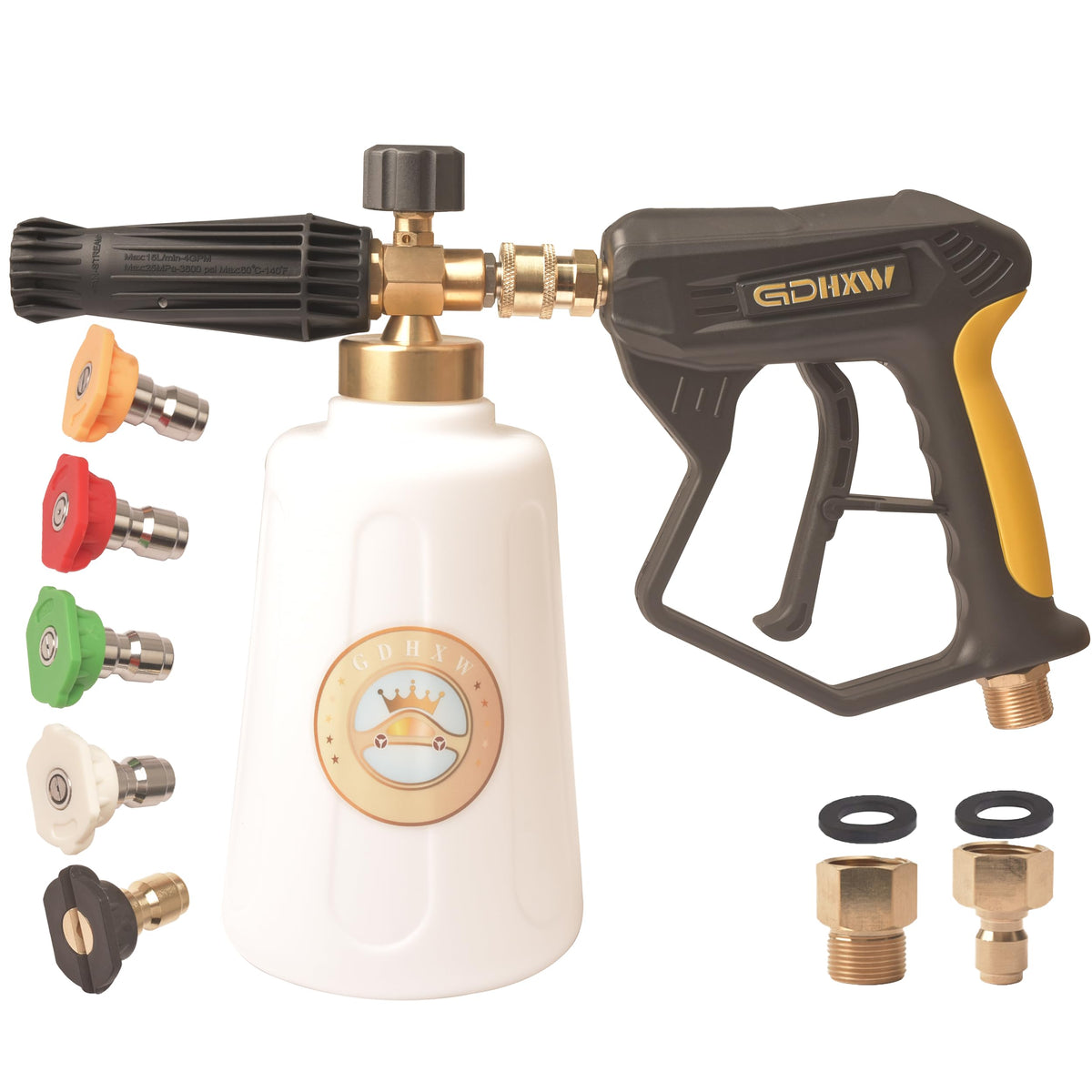 GDHXW foam cannon capacity 2L highlights ample tank for efficient car washing.