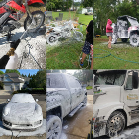 GDHXW multi-use foam cannon handles car washing, floors, windows, and driveways.