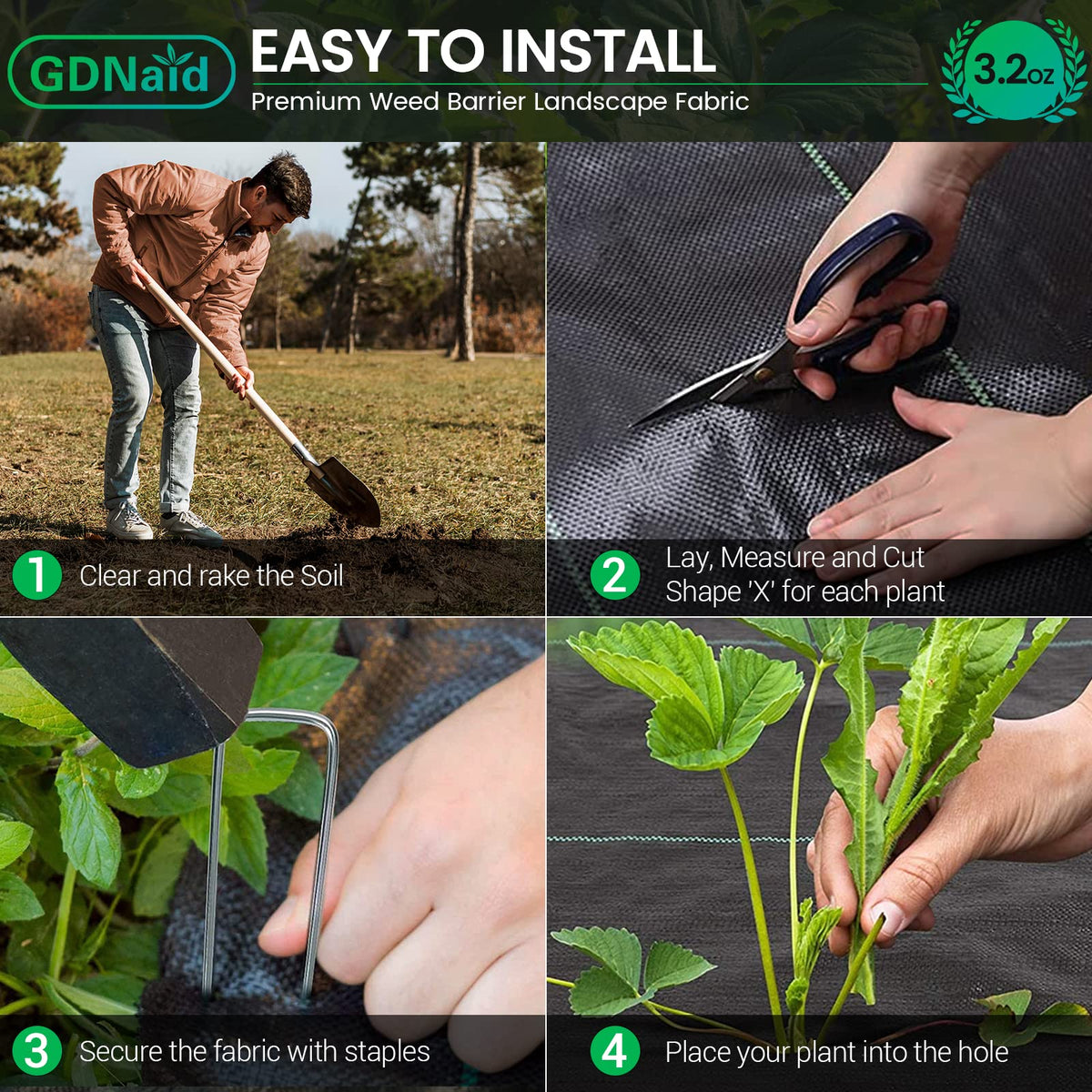 GDNaid permeable weed barrier allows air and water to reach soil