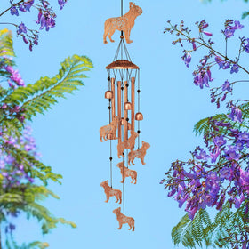 GDNSFIT dog garden decor in metal catches sunlight and adds focal charm.