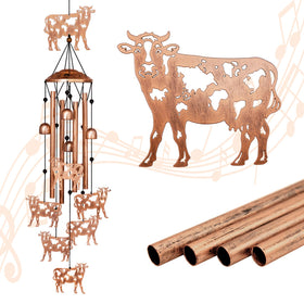 GDNSFIT cow wind chimes outdoor full assembly enhances garden decor with a gentle breeze sound
