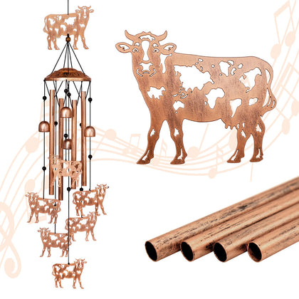 GDNSFIT cow wind chimes outdoor full assembly enhances garden decor with a gentle breeze sound