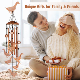 GDNSFIT duck wind chimes sturdy S-hook and finial for secure hanging.