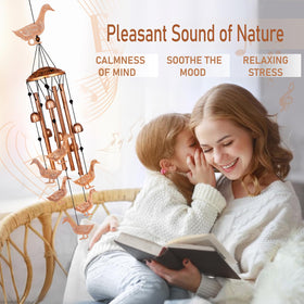 GDNSFIT duck wind chimes outdoors with six bells and a gentle melody.