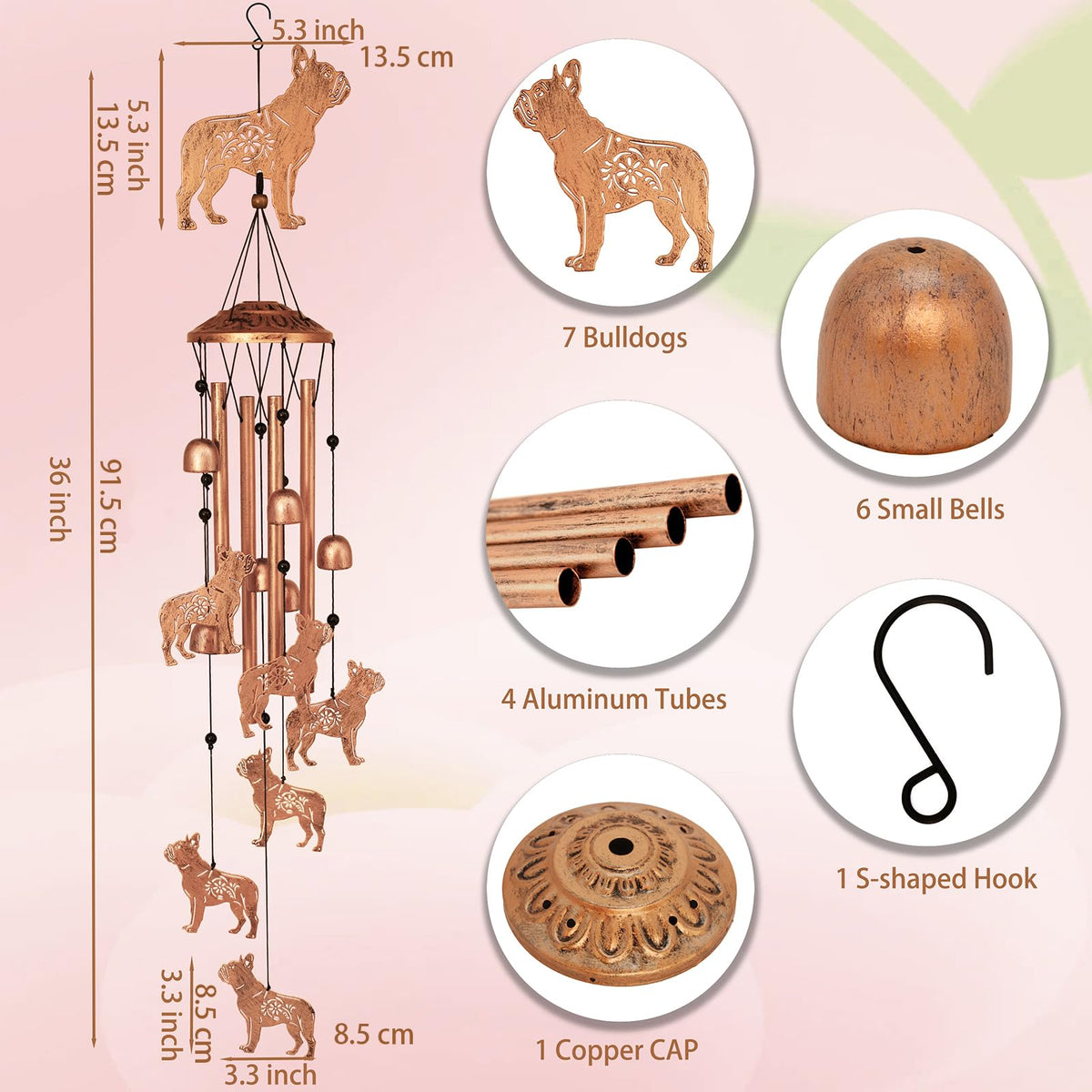 GDNSFIT handmade wind chimes offer crisp tones for a relaxing yard ambiance.