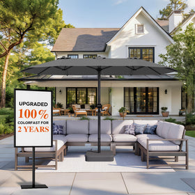 GDPFN double-sided rectangular canopy provides versatile shade from multiple angles.